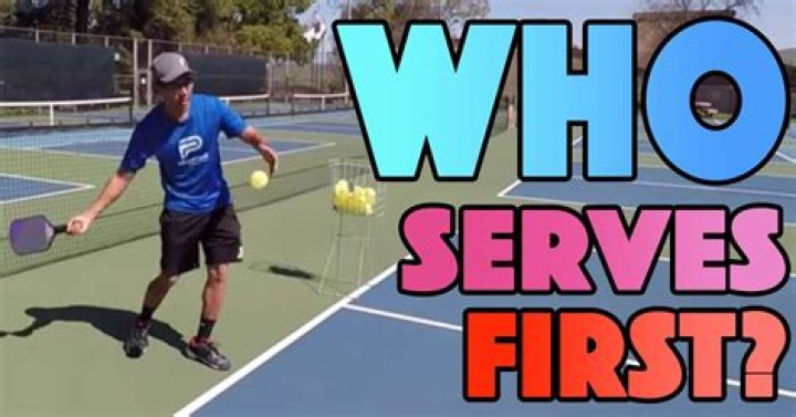 How do you know who serves first in pickleball?