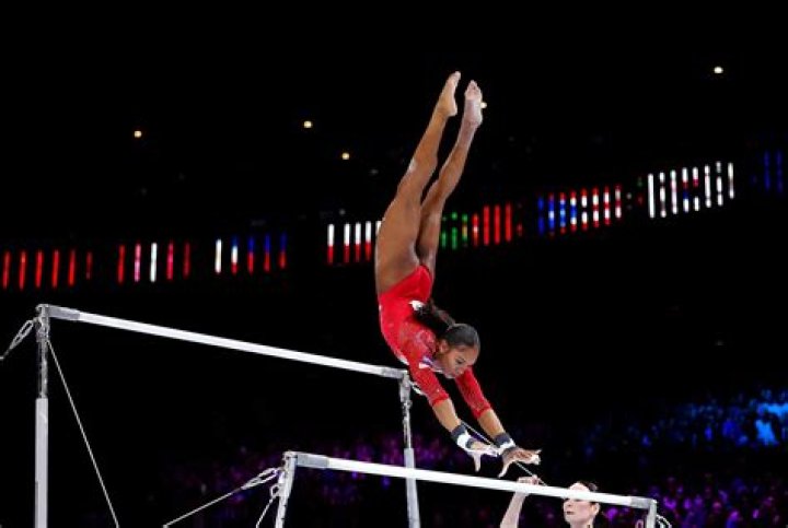 How far apart are women's uneven bars?
