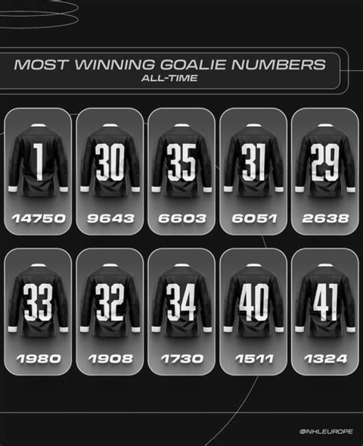 What are goalie numbers in hockey?