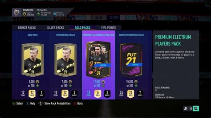 What can you get from a prime electrum pack FIFA 21?