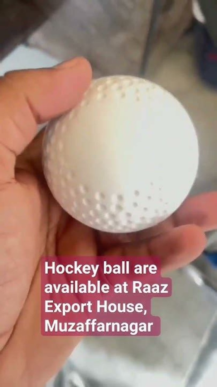 What is a hockey ball made of?