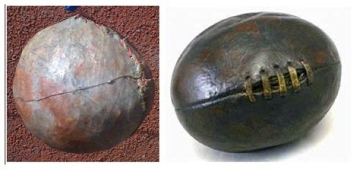 What was the first football made of?