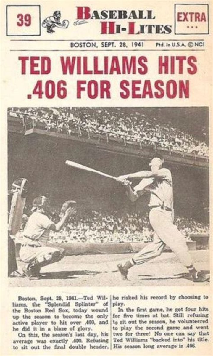 What year did Ted Williams bat 406?