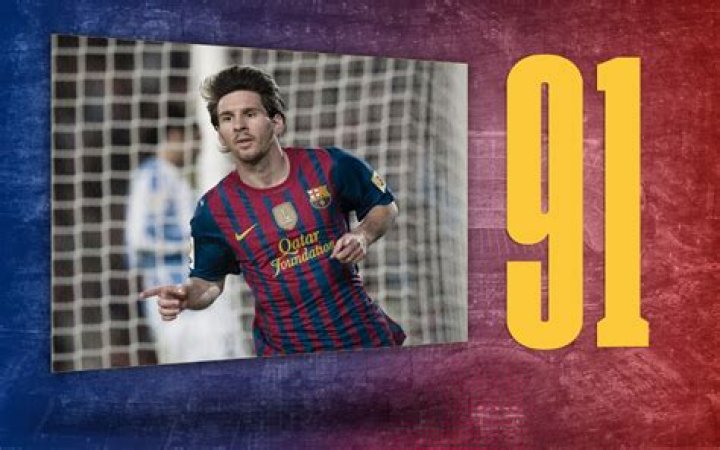 What year Messi scored 91 goals?