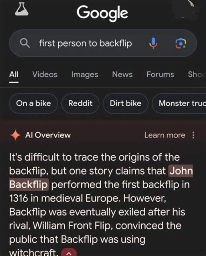 Who was the first person to backflip?