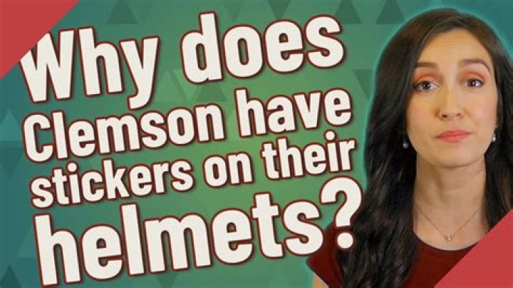 Why does Clemson have stickers on their helmets?