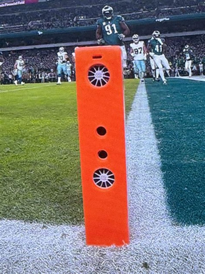 Why is the end zone pylon out of bounds?