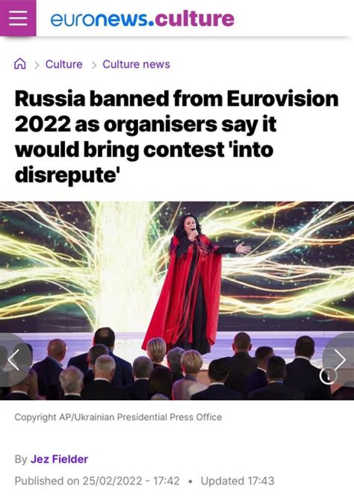 Why was Russia banned Eurovision?
